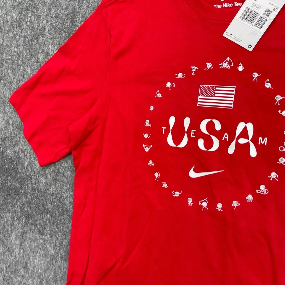 Team USA Shirt Mens Large Tall Olympic Graphic Red Nike NWT